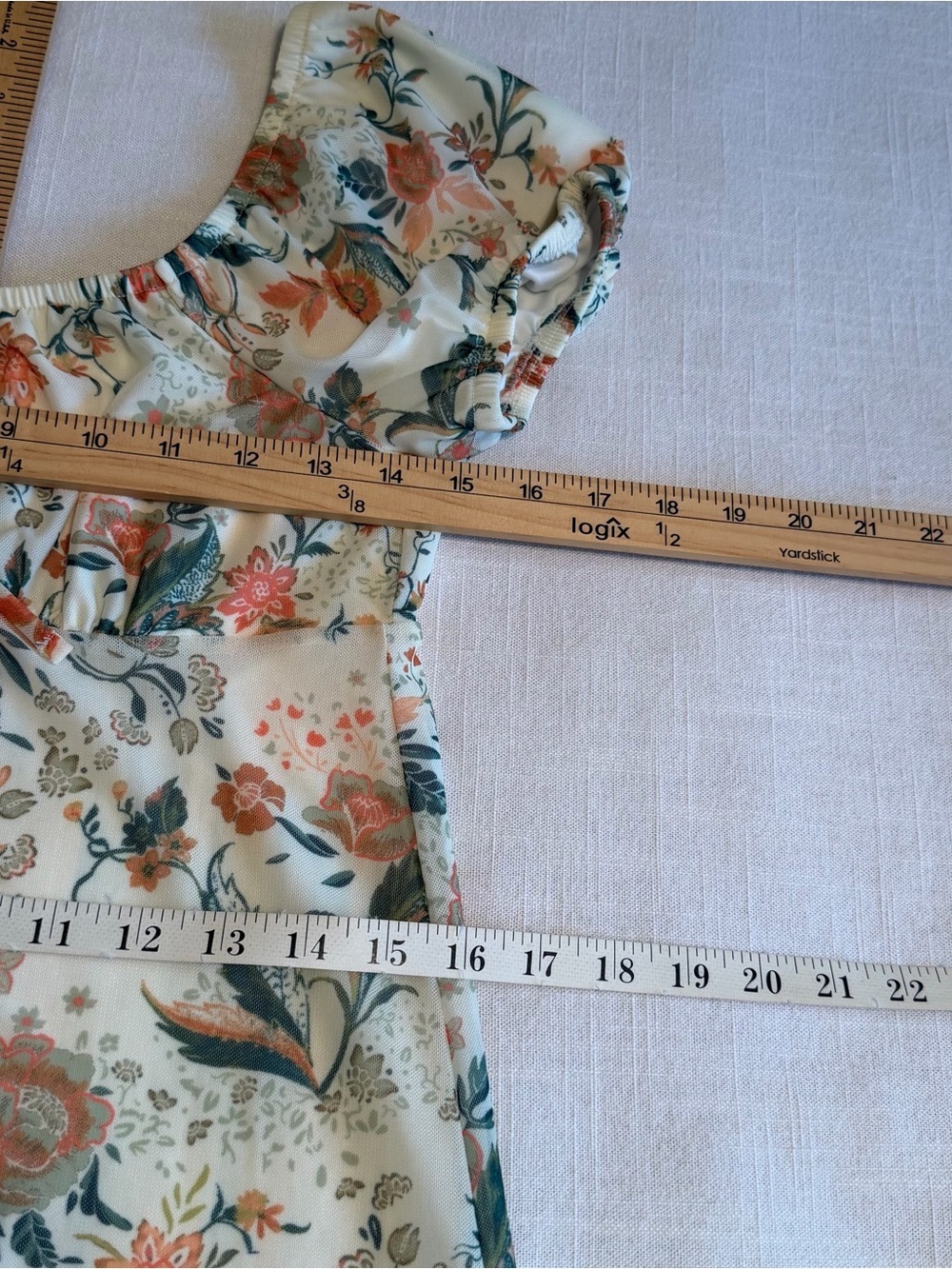 SO Dress Juniors M Floral Mesh Puff Sleeve Short Babydoll Sundress Boho Cottage - Picture 8 of 13